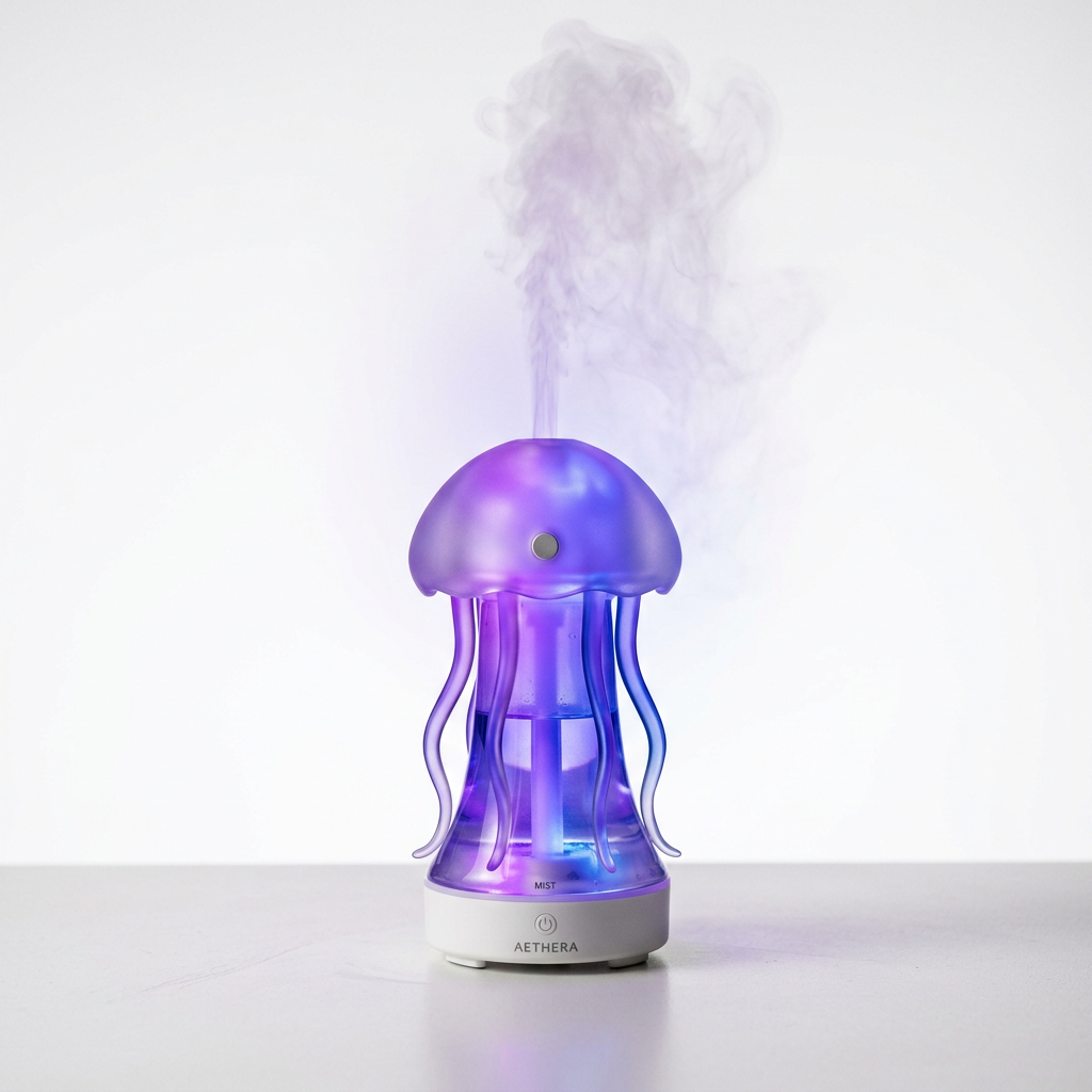 Difusor de aromas medusa con luz LED y niebla
